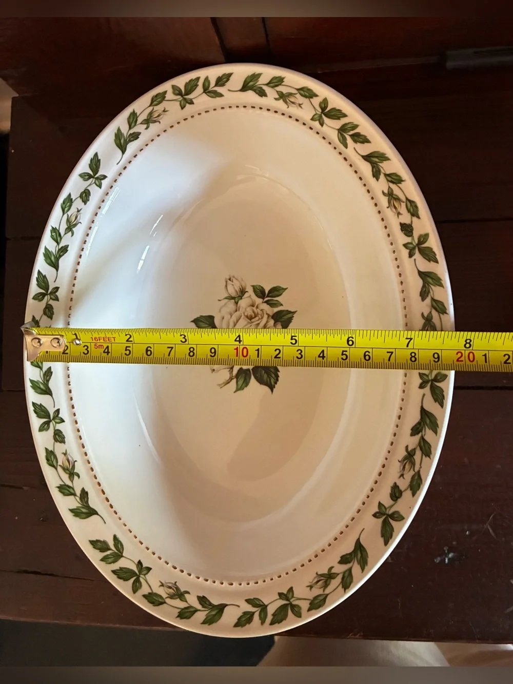 Vintage Superior Hall Quality Dinnerware CAMEO ROSE Oval Serving Dish.